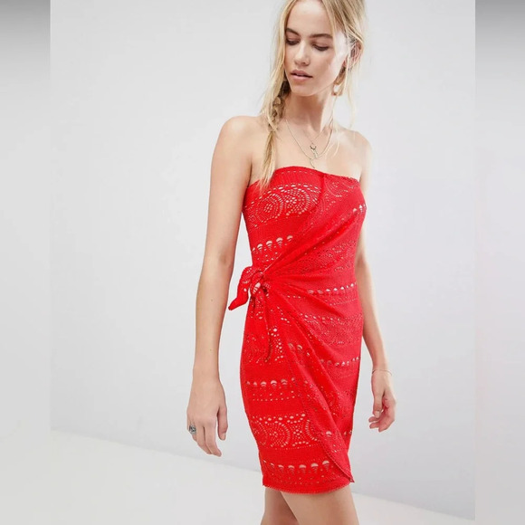 Free People|| Oceanside Rouched Side Bandeau Dress, Strapless - Picture 3 of 11